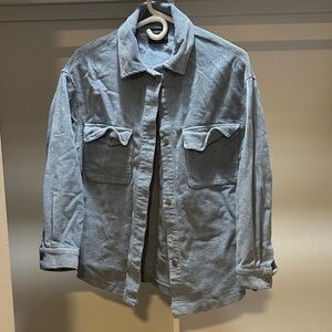 Light Blue Corduroy Shirt Jacket